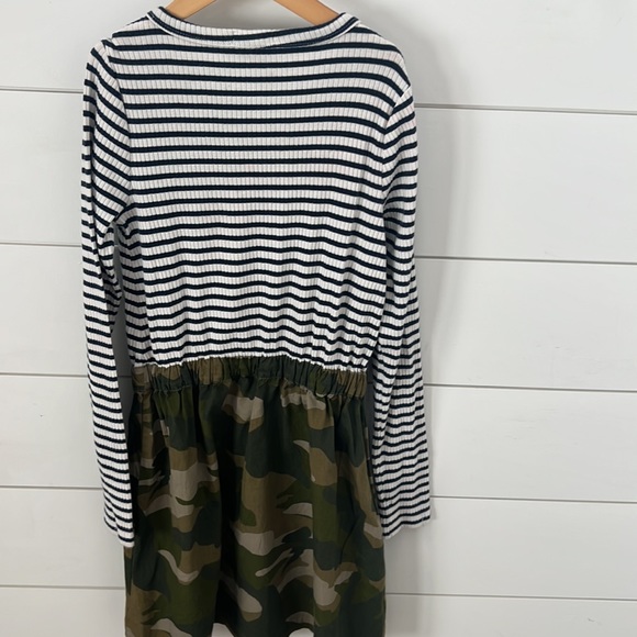 Crew cuts, J.Crew girls, dress size large stripes on top with camo on bottom - Picture 7 of 9